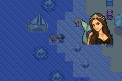 Siren Allison's name banner sweeping across the screen as she swims in toward the beach.